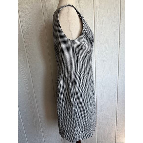 Vintage 90s American Dress Black White Gingham Sleeveless Shift Dress Women 6 - Picture 3 of 6
